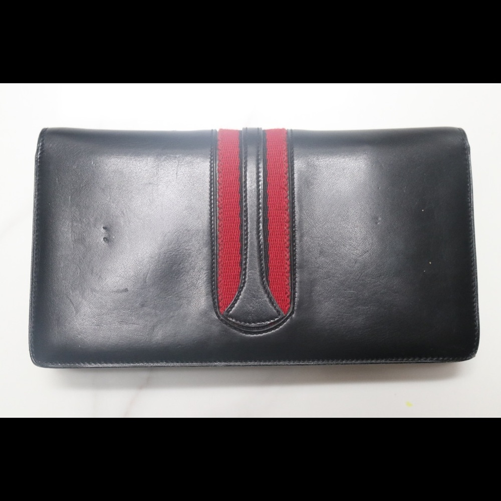 VINTAGE black/red leather Gucci - Picture 3 of 8